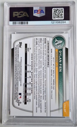 2025 Bowman Dylan Fien 1st Bowman Blue X-Fractor Auto #/150 PSA 9 MINT - Picture 2 of 2