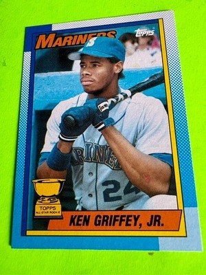KEN GRIFFEY JR. 1990 TOPPS #336 SEATTLE MARINERS RC ROOKIE 2016 HOF-BLOODY SCAR
