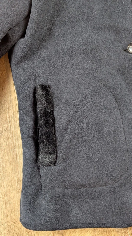 Женские Larry Levine винтажный черный искусственного меха замшевое пальто - размер XS - Изображение 4 из 4