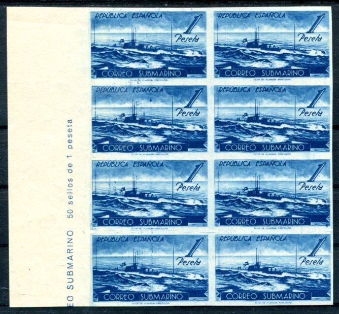 ESPAÑA 1938 721PU PIEZA DE ARCO sin goma con PORTADA GRANIZO BOMBA (Z7080b