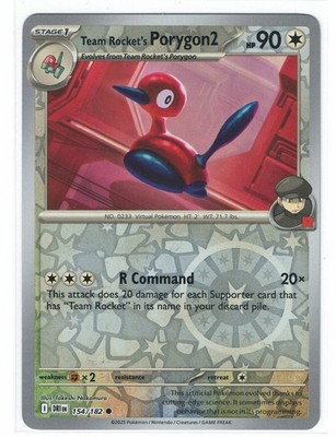 SV10 Destined Rivals 154/182 Team Rocket's Porygon2 Common Reverse Holo