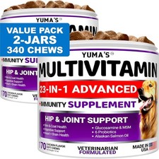 2-Pack Dog Multivitamin Chewable Value Pack 340 Chews , Brown