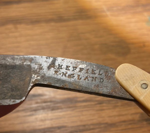 Antique circa 1890's SHEFFIELD ENGLAND STRAIGHT RAZOR Barber Shop Tool Shaving