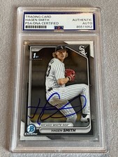 WHITE SOX- HAGEN SMITH AUTOGRAPH 2024 BOWMAN CHROME DRAFT 1st BOWMAN PSA SLAB