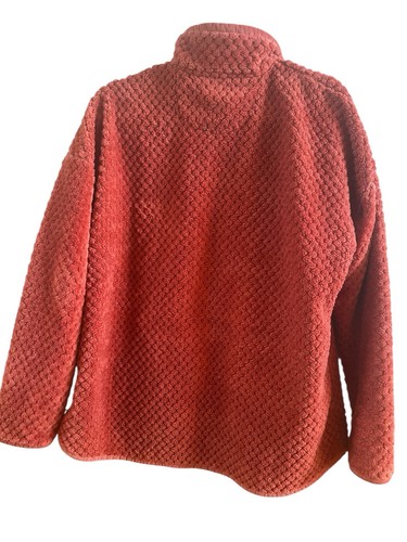 Simply Southern Woman’s Spice Orange Sz XL Sherpa Fleece Pullover Jacket Pockets - Picture 3 of 8