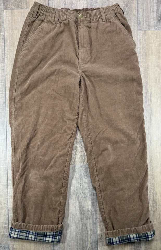 Habands Ice House 法兰绒内衬休闲裤男式棕色棕褐色保暖冬季裤子尺寸 29x30 — 第 2/4 张图片