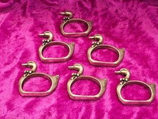 6 Vintage Serviettenringe Metall Motiv Ente/Gans mit Schleife