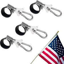 Whip Flag Clips with Carabiner Clamp for Outside Stainless Steel Pole