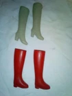 Vintage Barbie Doll 1960's Mod Boots Set Of 2 Pairs! Htf! Read!