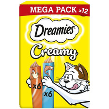 Image of Dreamies Creamy Cat Treats with Chicken and Salmon 7 x 12 g 120 g (Pack of 7) 