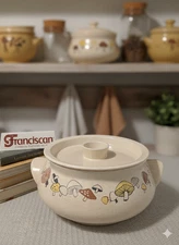 Franciscan Woodlore Mushroom Covered Casserole Dish -2 QT -MCM - GMB - Imperfect