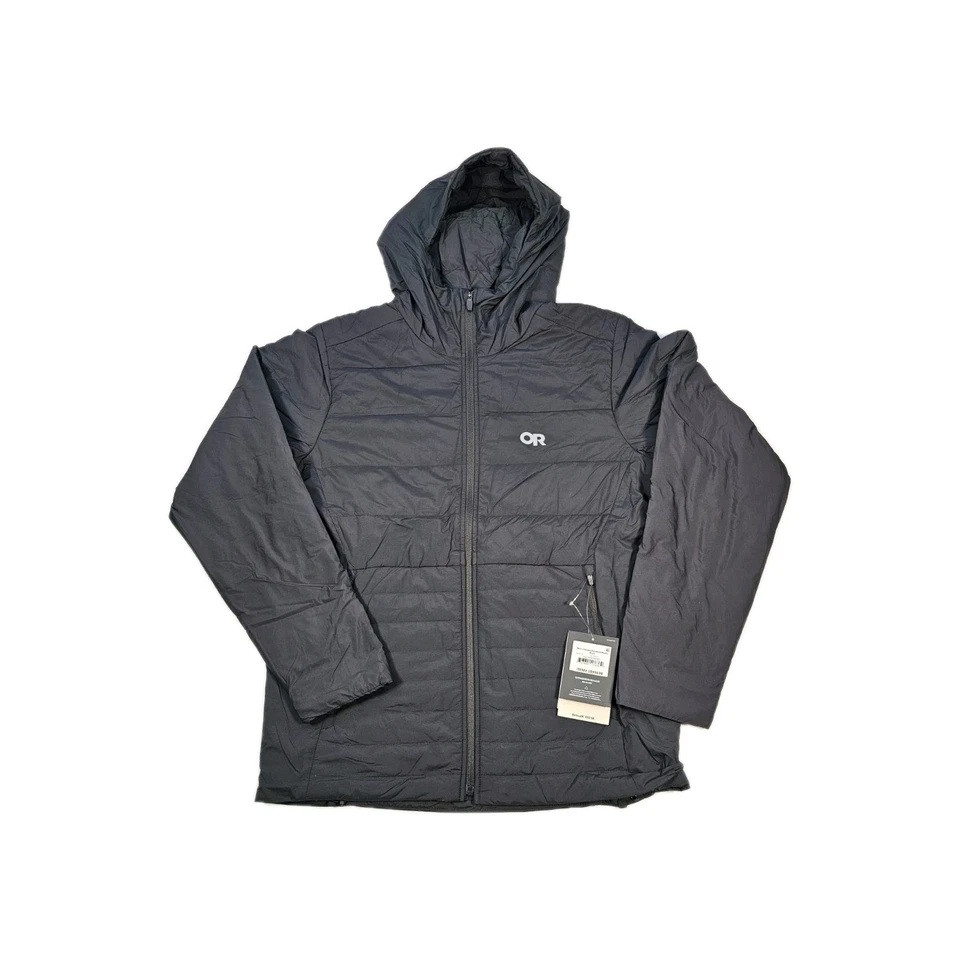 Outdoor Research 阴影绝缘连帽夹克男式中号黑色全新标签 — 第 2/4 张图片