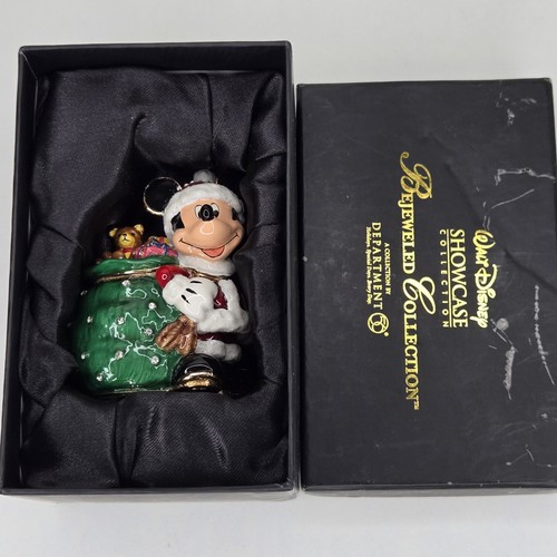 DEPT 56 Walt Disney Showcase Bejeweled Collection Weihnachten 3" Santa Mickey Box - Bild 2 von 16