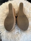Shoedazzle Women's US 9 Beige Studded Fabric Slide Wedge Sandals Slip-On — photo 3