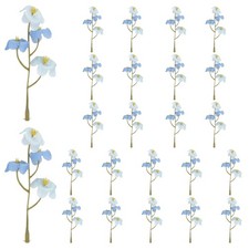 24Pcs Artificial Orchid Flower Mini for Floating Candle Centerpiece, Blue