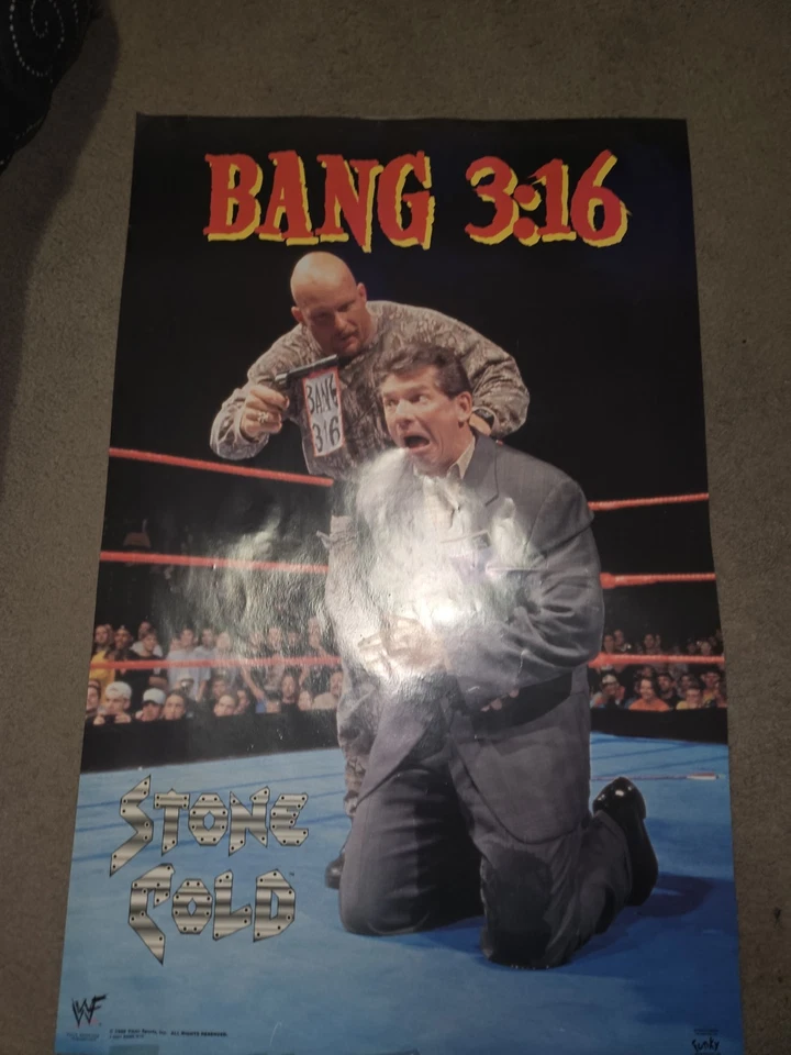 Póster clásico vintage WWF Stone Cold Steve Austin Bang 3:16 Foto 4 de 4