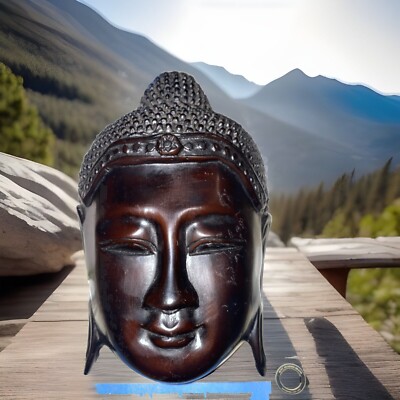 Meditating Buddha Mask Details Are Exquisite Made Of Heavy Rosewood￼and resign