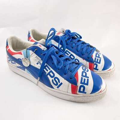Size PUMA Pepsi x Basket White Blue Sneakers 368345 01