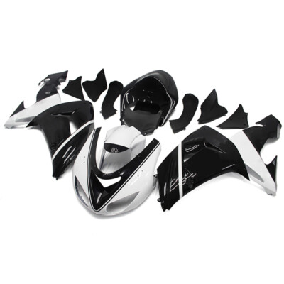 For Kawasaki Ninja ZX10R 2006 2007 06 07 Fairing White Black Injection Bodywork