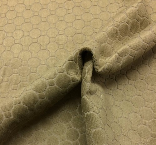 POLLACK & ASSOCIAT PATTAYA PLUSH CARAMEL BEIGE VELVET UPHOLSTERY FABRIC BTY 54"W - Picture 4 of 5