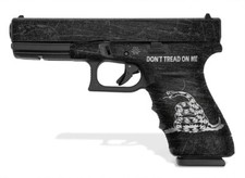 Glock 20SF / Glock 21SF Decal Grip - Don't Tread On Me Black  White 
