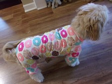dog pajamas,cozy cotton,"Who loves Doughnuts",Medium**(read details for size)