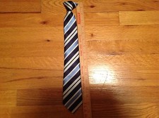 Boys Youth clip on tie lot 16" Blue Stripe