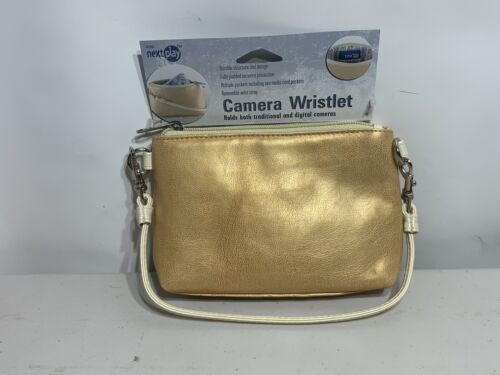 Next Play Camera Wristlet Bag. Gold. New. 7"x 4.5". Holds Anything You Want. - Picture 1 of 4
