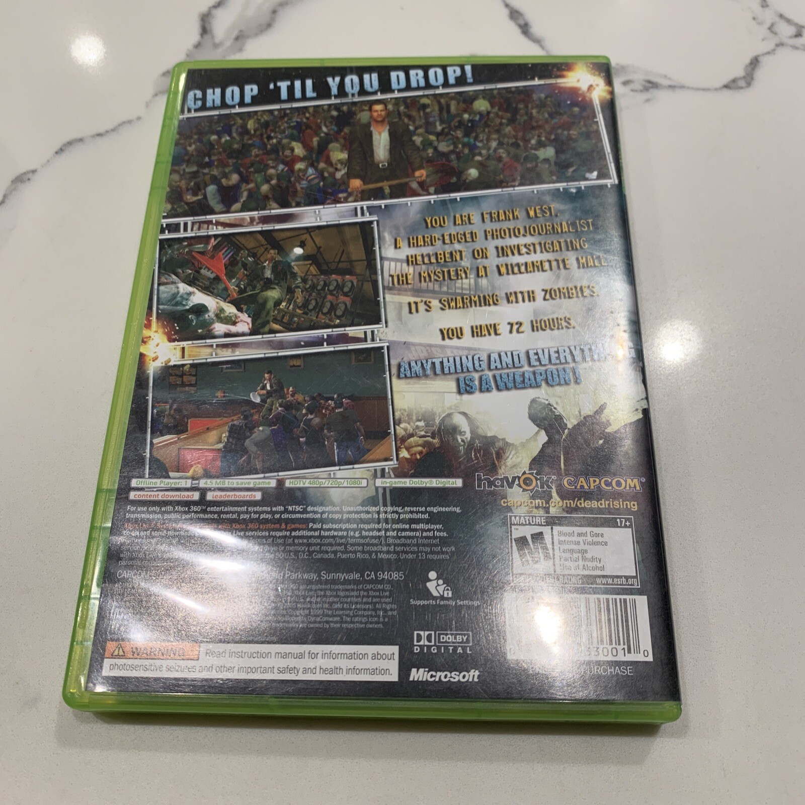 Video Game Dead Rising xbox 360 Video game With Instruction book VGC