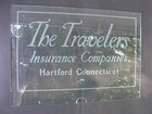 Travelers Insurance Company etched glass sign advertising Hartford Connecticut — photo 2