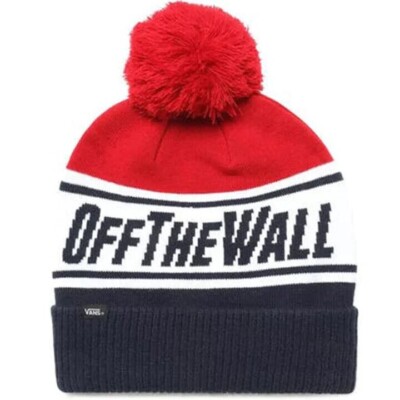 Vans Kids Dress Blue/Chilli Pepper By Off The Wall Pom Beanie (VN0A36S8BNS) -NWT