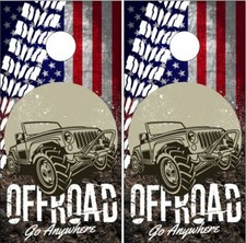 Offroad 4x4 Road Dirt Flag LAMINATED Cornhole Wrap Bag Toss Skin Decal Sticker