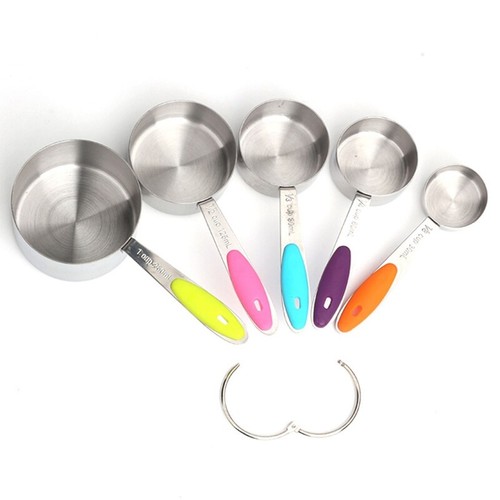 Stainless Steel Measuring Cups Spoons Set with Silicone Handle Storage - Picture 2 of 9