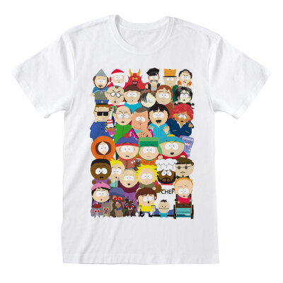 South Park T-Shirt Town Group Eric Cartman Kenny Stan Kyle Chef Butters Tweek