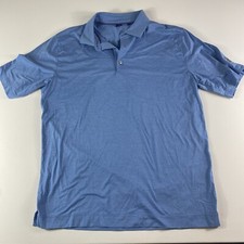 FootJoy Polo Shirt Men s Large Blue Golf Performance Stretch Short Sleeve