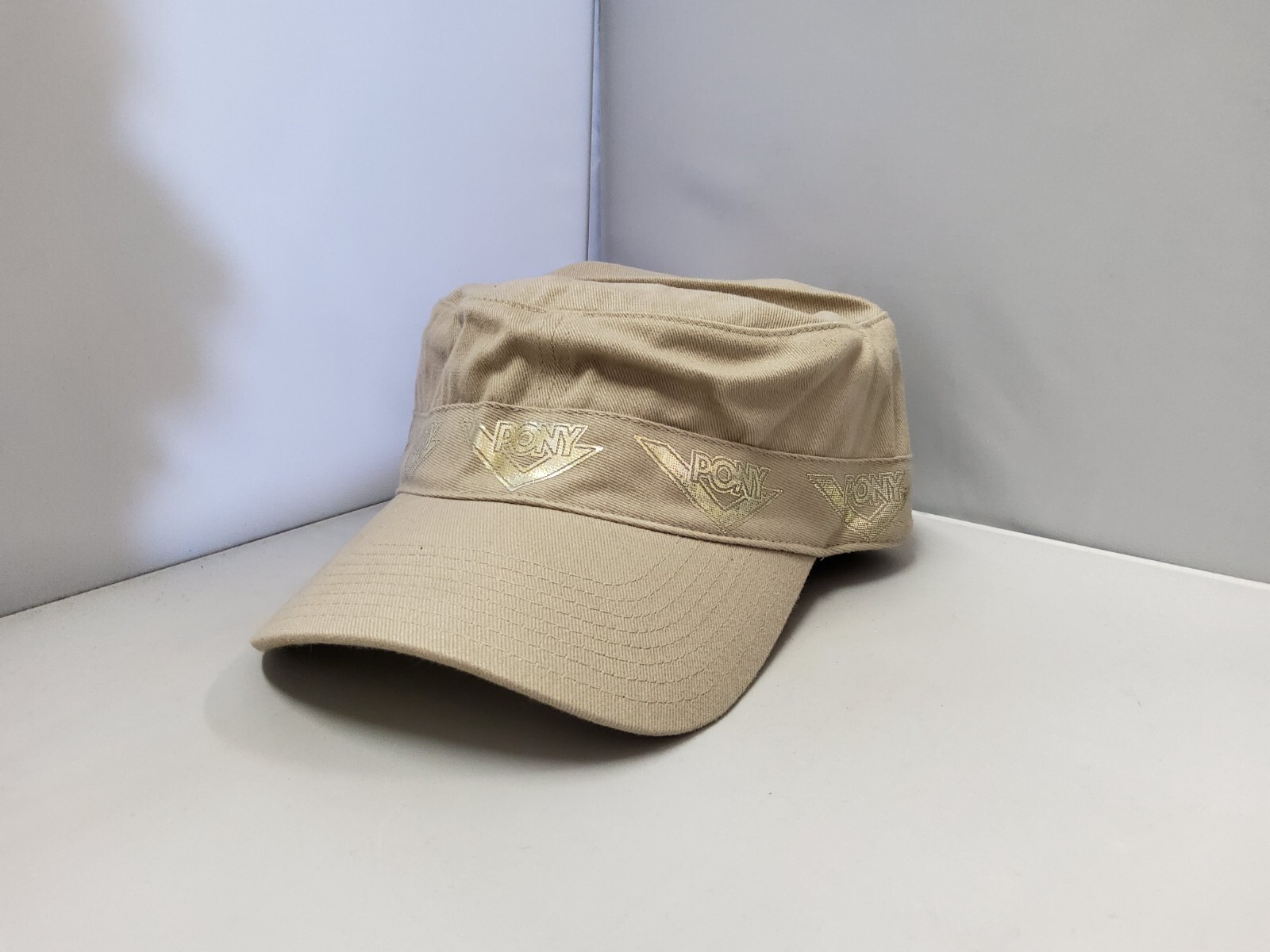 Berretto Cappello militare beige donna adulto pony taglia unica adatto alla maggior parte