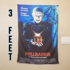Hellraiser 2x3 foot tapestry - Horror movie banner wall flag Pinhead