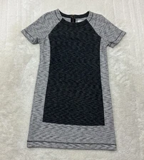 Lou And Gray Womens Size XS Short Sleeve Round Neck Gray Shift Shirt Dress