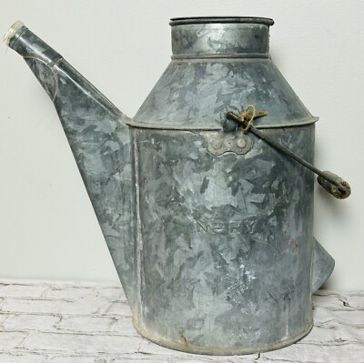 #ad #ad Northern Pacific Railway NPRY Stamped Watering Can 14” Galvanized VTG $64.88