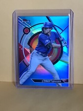 2023 Topps Finest Baseball Blue Refractor Cory Seager #21 SP 103/150 + Base