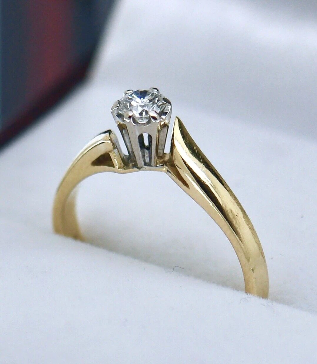 Yasuko Azuma 18K Gold Tapered Zen Ring with Bezel-Set Old Euro Cut Diamond