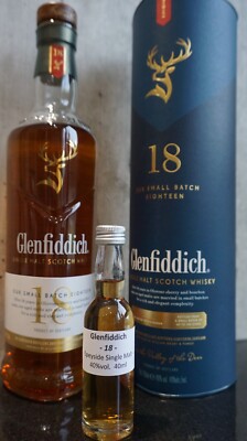 Glenfiddich 18 Years Speyside Single Malt Whisky Sample 40 ml Probe Dram 4 cl