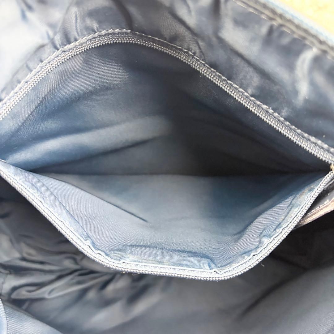 Christian Dior Shoulder Bag Canvas Navy Beige Trotter Pattern Women's Authentic thumbnail 18