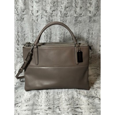 Coach Borough Bag 30348 Warm Grey Pebbled Leather Satchel Crossbody 2014