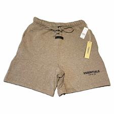 Essentials Fear of God Men  s Medium Dark Oatmeal Cotton Fleece Sweat Shorts