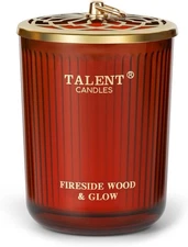 Fireside Wood & Glow, Soy Wax Aromatherapy Candle, 8.4oz Jar Candle