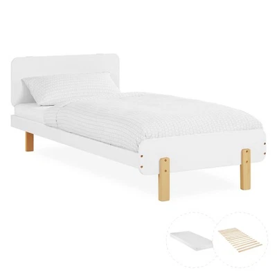 Kinderbett 90x200 Matratze Mädchen Junge Bett Holz Massiv Lattenrost Homestyle4u - Bild 1 von 4