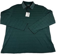 NWT UNTUCKit Mens Miro Long Sleeve Polo Shirt Green XL Preppy Cotton/Polyester