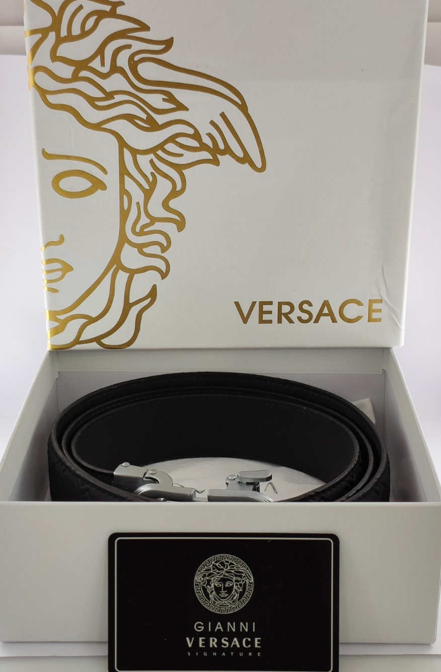 Versace Special Edition Black Color Men Leather Belt With Box  