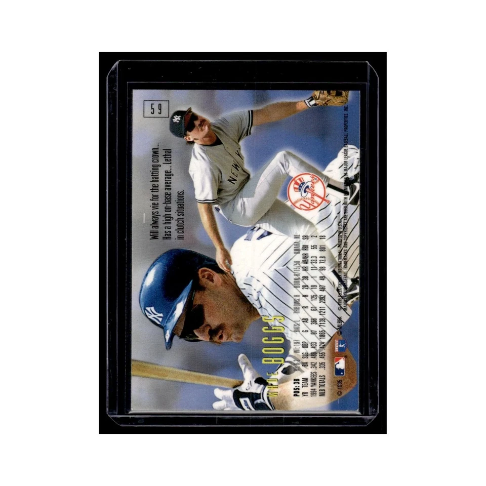 Tarjeta de béisbol Wade Boggs 1995 Skybox Emotion #59 New York Yankees casi nueva Foto 2 de 3